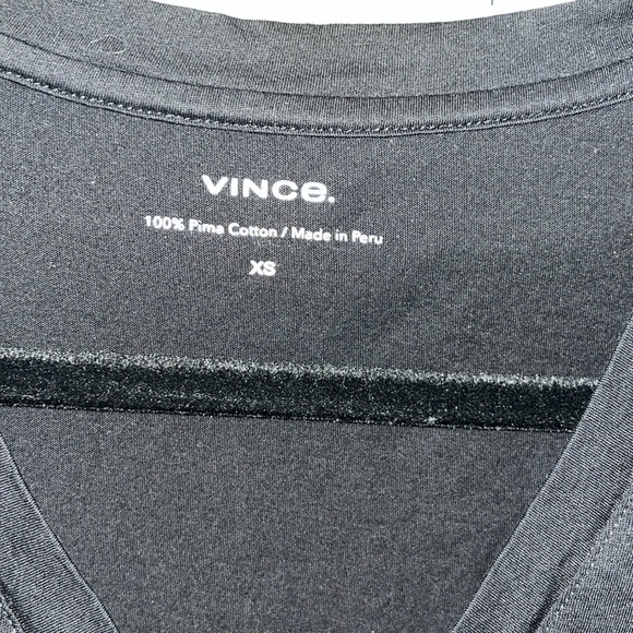 Vince Women's Essential V Neck Tee Black - Picture 5 of 9